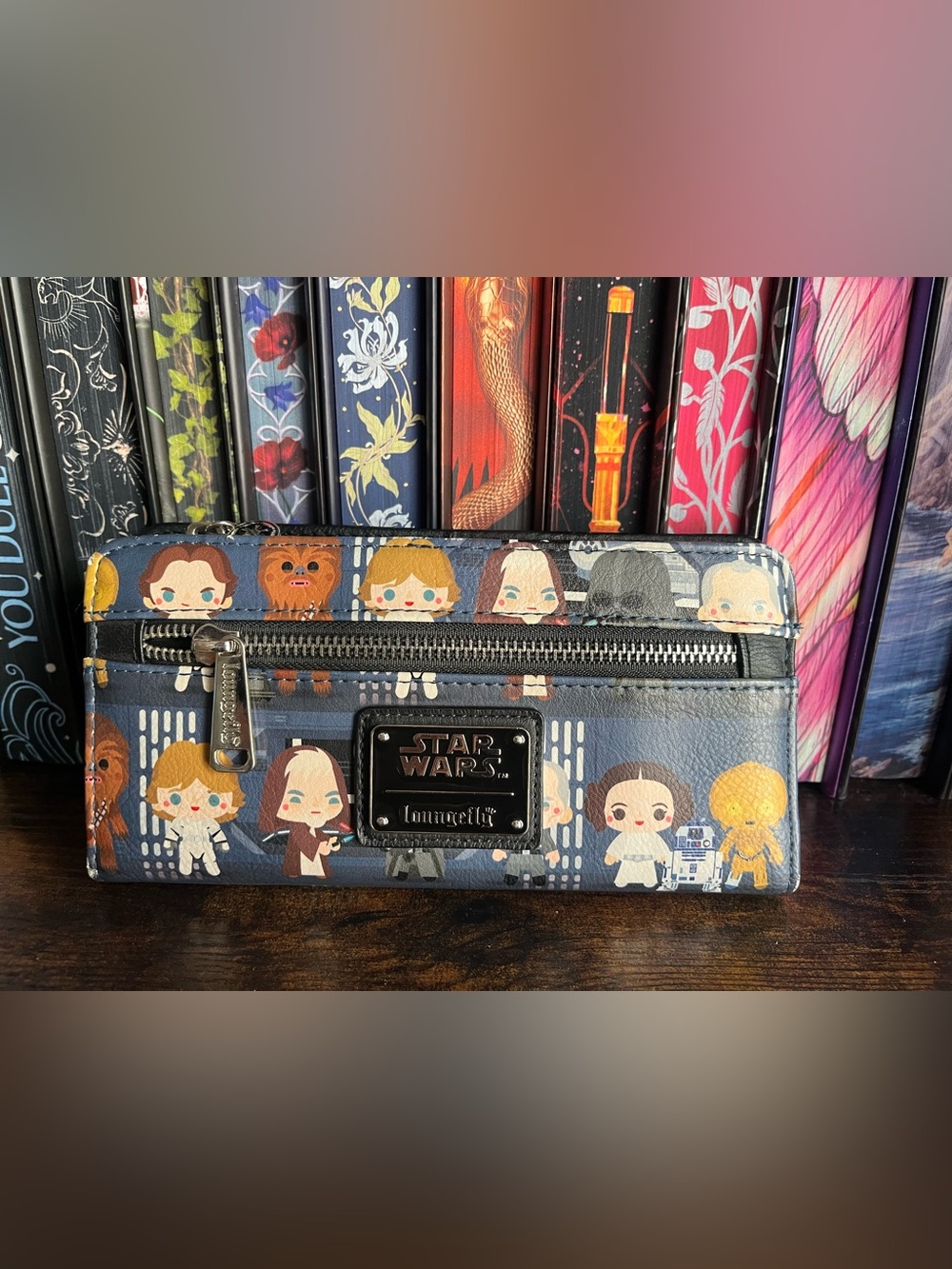 Loungefly Navy Star Wars Character Zip Wallet
